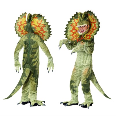 Kids Dilophosaurus Onesie For  Halloween  Party Jurassic World Dinosaur Cosplay Costumes
