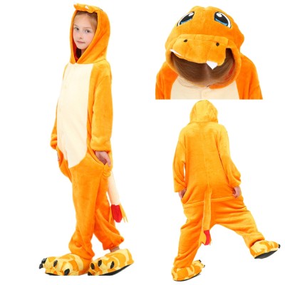 Animal Kigurumi Yellow Charmander Onesie Pajamas For Kids