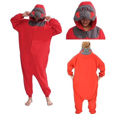 Cartoon Red Orangutan Onesie Pajamas Halloween Kigurumi Costumes For Men & Women