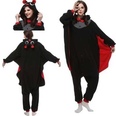 Black Bat Kigurumi Onesie Pajama Animal Cosplay Costume For Women & Men