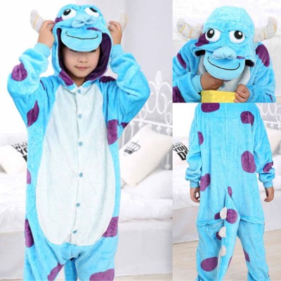 Animal Kigurumi Blue Purple Sullivan Onesie Pajamas For Kids