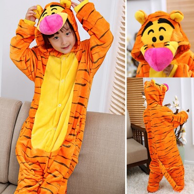 Cute 3D Tiger Onesie Kigurumi Pajama Cartoon Animal Costume For Kids
