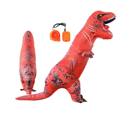  Inflatable Tyrannosaurus Costume Blow Up Dinosaur Halloween Costume For Adult Kids Red