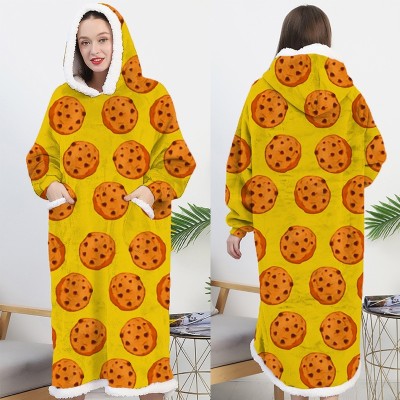 Yellow Cookies Adult Oversized Hoodie Blanket Winter Warm TV Wearable Blanket