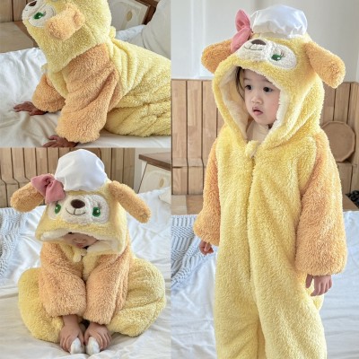 Cartoon Chef Dog Onesie Thickened Newborn Cute Animal Kigurumi Halloween Baby Toddler Costumes