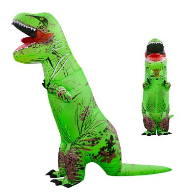 Inflatable Green Tyrannosaurus Costume Blow Up Dinosaur Halloween Costumes 