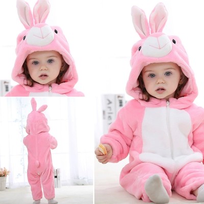 Pink Rabbit Baby Romper Onesie Kigurumi Halloween Toddler Costumes 
