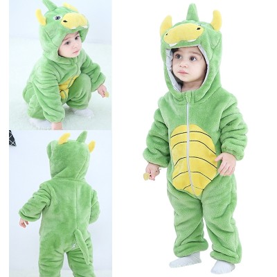Cute Light Green Dinosaur Romper Baby Animal Kigurumi Halloween Toddler Costumes