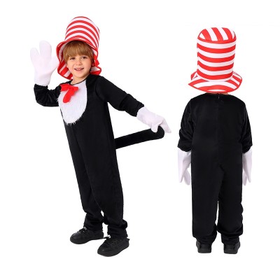 The Cat in the Hat Kigurumi Pajama Halloween Animal Cosplay Onesie  For Kids