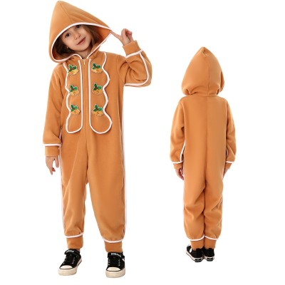 Christmas Costume Cartoon Gingerbread Man Cos Onesie Kugurumi Winter Pajamas