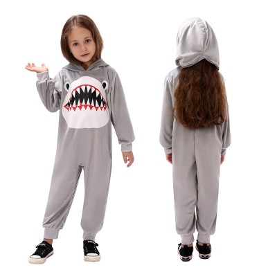 Kids Shark's Mouth Onesie Halloween Perfomance Cosplay Costumes Jumpsuit