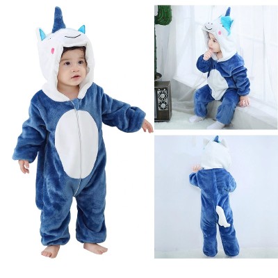Blue Unicorn Infant Baby Halloween Costume Onesie Kigurumi Romper Animal Outfit