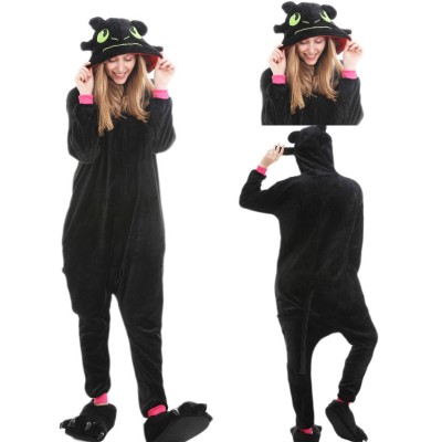 Black Toothless Onesie Kigurumi Cartoon Adult Pajama Costumes