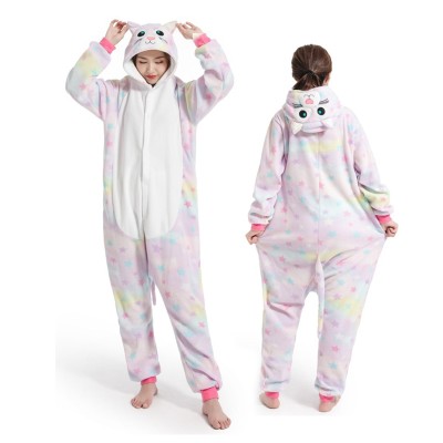  Dreamy Starlight Cat Onesie Kigurumi Pajamas For Adults Halloween Costumes
