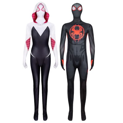  Miles Morales and Gwen Stacy Jumpsuit Matching Couples For Halloween Costumes  