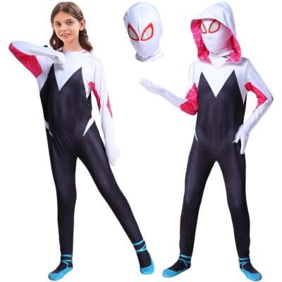  Spider-Gwen Stacy Jumpsuit For Kids Halloween Cosplay Costumes