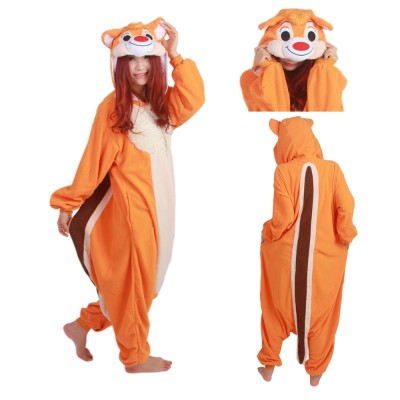 Orange Chipmunk  Kigurumi Onesie Animal Cosplay Costume For Adult