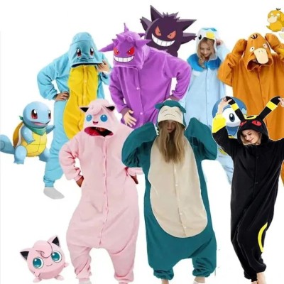 Pokemon Snorlax Psyduck Jigglypuff Gengar Umbreon Squirtle Bulbasaur Eevee Onesie Kigurumi Halloween Cosutme For Group
