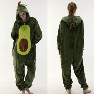 Cartoon Fruit Avocado Onesie Kigurumi Pajama Costume For Adult