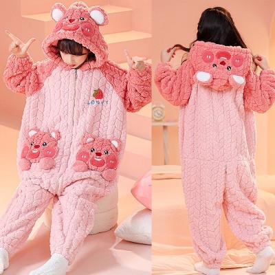 Beaver With Pocket Plush Onesie Pajamas For Kids Girls Halloween Costume