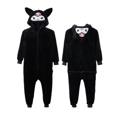 Halloween Costume Black Kuromi Onesie Kigurumi Pajamas For Kids
