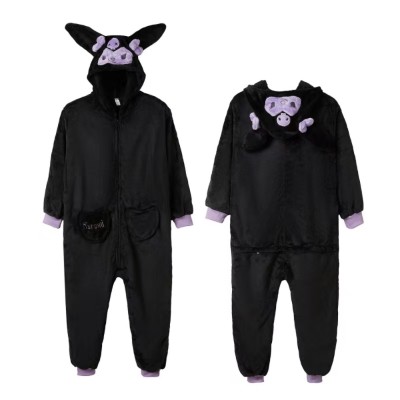 Black Kuromi Onesie Pajamas Kigurumi For Adults Halloween Costumes