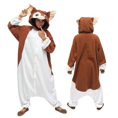 Cartoon Brown Alien Pig Onesie Kigurumi Pajamas For Adult 