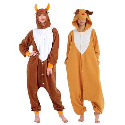 Christmas Reindeer Onesie Kigurumi For Halloween Couples Costumes