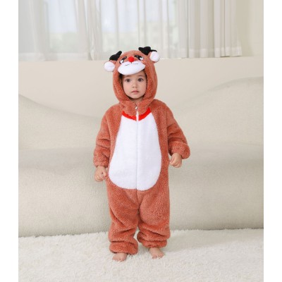 Coffee Deer Baby Romper Infants Onesie Kigurumi For Hallowee Costumes