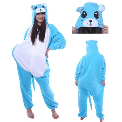 Cartoon Couples Animal Blue Mouse Kigurumi Onesie Pajama Costumes