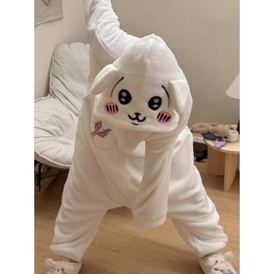 Cute Usagi Onesie Kigurumi Coral Fleece Pajamas For Adults Halloween Costume