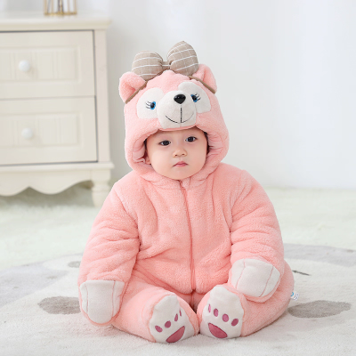 Pink Duffy Bear Sherpa-Lined Baby Romper For Infants & Toddlers Halloween Costumes
