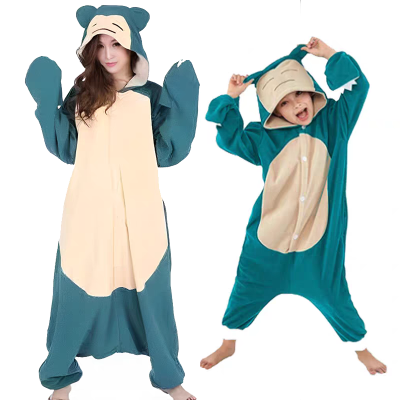 Pokemon Snorlax Onesies Pajamas Kigurumi For Family Halloween Adults & Kids Costumes