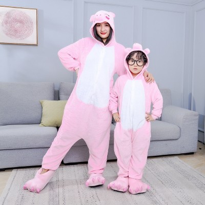 Cute Pink Pig Onesies Kigurumi For Matching Family Halloween Costumes