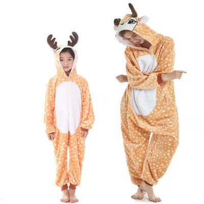 Sika Deer Onesies Kigurumi For Matching Family Halloween Animal Costumes