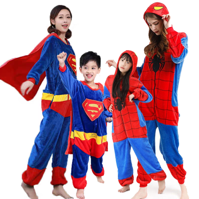 Superman & Spiderman Kigurumi Onesie For Family Matching Halloween Costumes