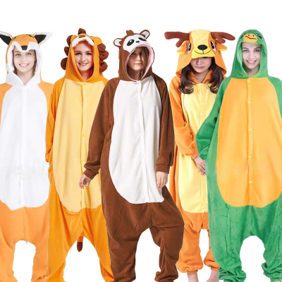 Fox Lion Baboon Elk Turtle Onesies Pajamas For Halloween Animal Group Costumes