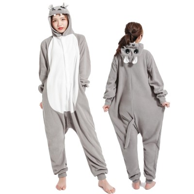 Gray Hippo Onesies Kigurumi Pajama For Men Women Halloween Costumes
