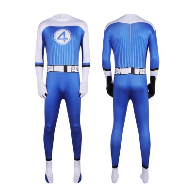  Fantastic Four Human Torch Blue Bodysuit For Adults Cosplay Costume