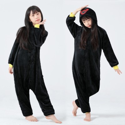 Black Poppy  Onesie Kigurumi For Halloween Kids Costumes Zip Up