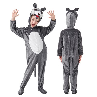 Gray Wolf Onesies Kigurumi For Halloween Kids Animal Costumes