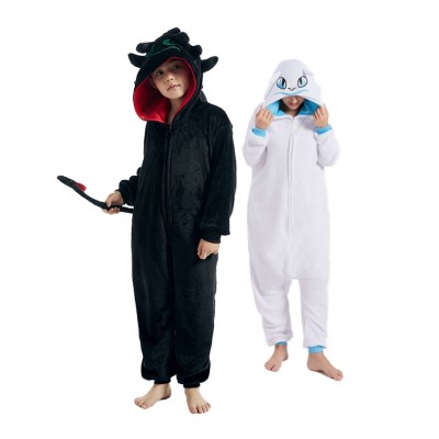 Light Fury & Toothless Onesie Pajama Kigurumi For Kids