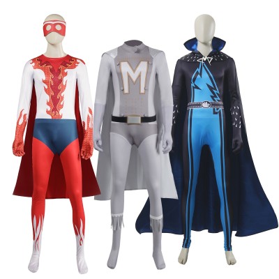 Megamind & Metro Man & Megamind Supervillain Bodysuit For Halloween Adult Group Costume