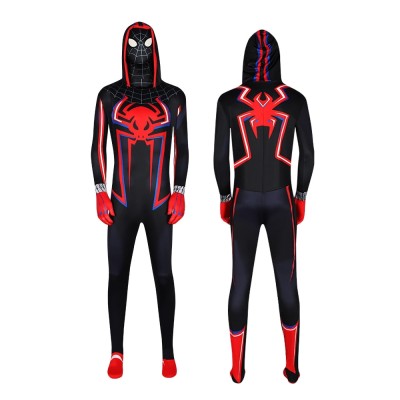 Spider Man 2099 Miles Morales 3D Printed Jumpsuit For Adults Halloween Cosplay 