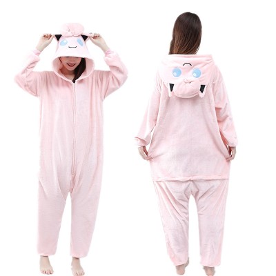  Light Pink Pokemon Jigglypuff Onesie Kigurumi For Adults Halloween Costumes
