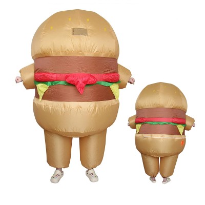 Inflatable Hamburger Costume Blow Up Funny Halloween Party Outfit For Adult