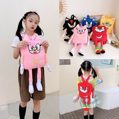 Sonic The Hedgehog Plush Square Cartoon Backpack For Kids