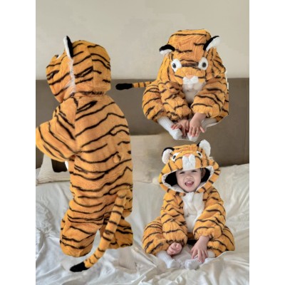 Lovely Tiger Onesie Thickened Newborn Warm Kigurumi Halloween Baby Toddler Costumes