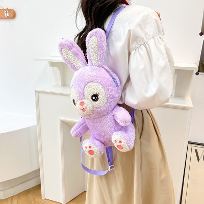 Purple Rabbit Plush Cartoon Animal Backpack For Kids and Teens