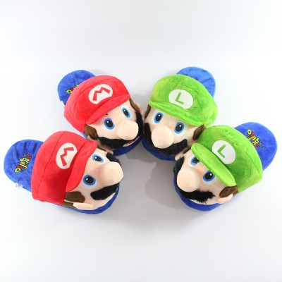 Super Mario Plush Stuffed Warm Slippers Shoes For Couple